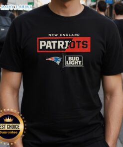Good Bud Light New England Patriots team t-shirt featuring vibrant team colors and logo, perfect for fans and game day.