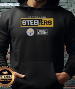 Alt Text: Good Bud Light Pittsburgh Steelers team hoodie featuring bold team logo and colors, perfect for fans.