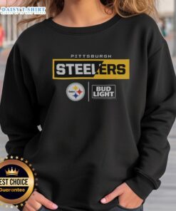 Good Bud Light Pittsburgh Steelers team sweatshirt featuring bold team logo and comfortable design for fans.