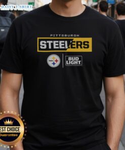 Good Bud Light Pittsburgh Steelers Team T-Shirt featuring team logo and vibrant colors for fans and game day wear.