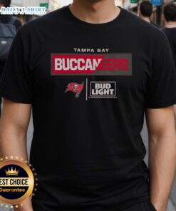 Good Bud Light Tampa Bay Buccaneers team t-shirt featuring vibrant colors and official logo, perfect for fans.