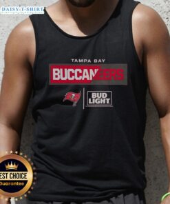 Good Bud Light Tampa Bay Buccaneers team tank top featuring logo and vibrant colors for fans and sports enthusiasts.