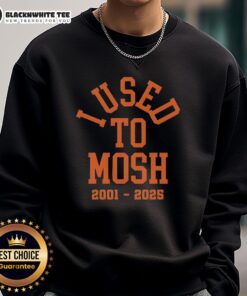Good Bury Your Dead 'I Used To Mosh' sweatshirt featuring bold graphic design, perfect for metal fans and streetwear enthusiasts.