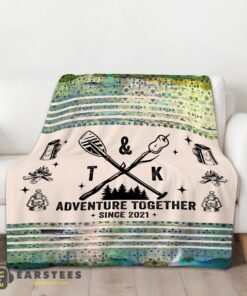 Good Camping Couple Adventure Together Since Blanket Fleece Customized Blanket - Image 2