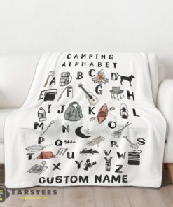 Good Camping Equipment Camping Alphabet Blanket Fleece Customized Blanket - Image 2