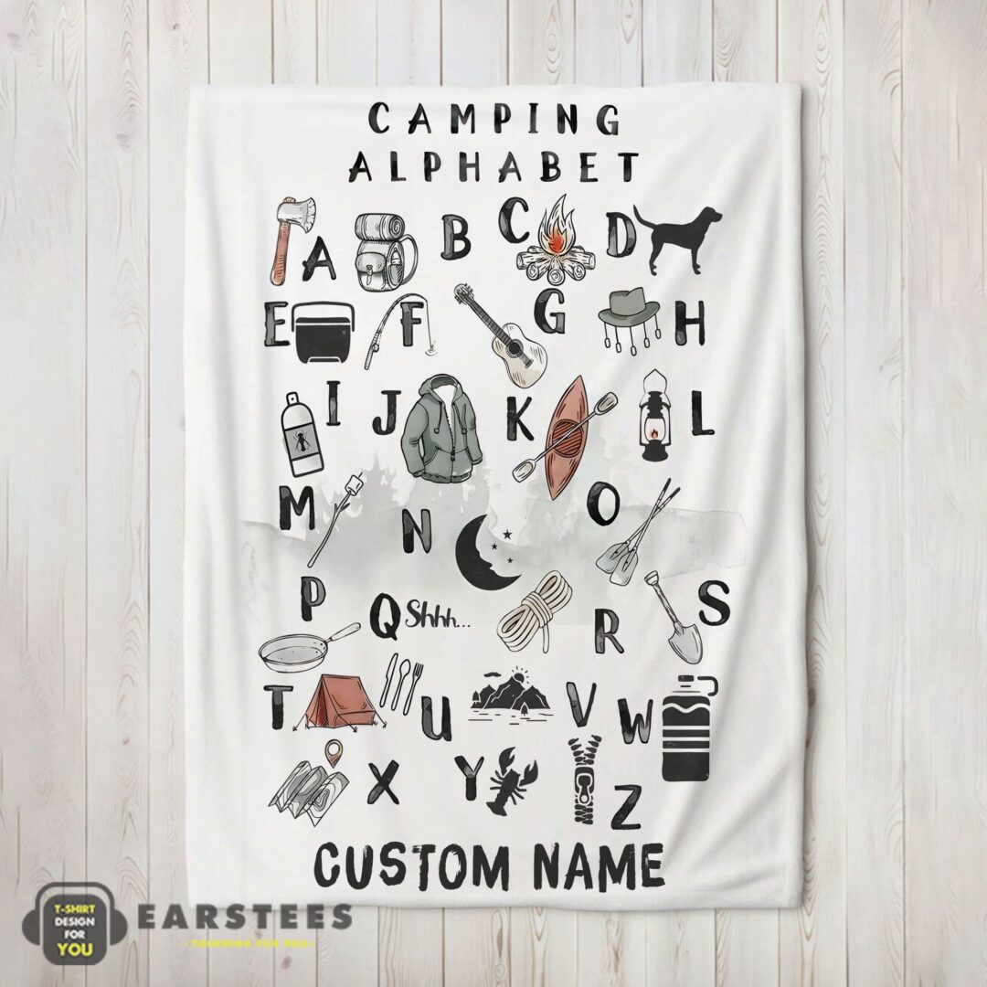 good-camping-equipment-camping-alphabet-blanket-fleece-customized-blanket-mk-02-1 Good Camping Equipment Camping Alphabet Blanket Fleece Customized Blanket