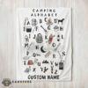 Good Camping Equipment Camping Alphabet Blanket Fleece Customized Blanket