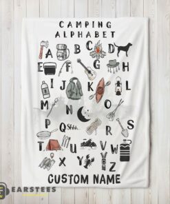 Good Camping Equipment Camping Alphabet Blanket Fleece Customized Blanket