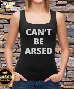 Good Can't Be Arsed Tank Top in black, featuring stylish text design perfect for casual summer outfits.