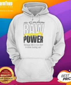 Good Capri Baw Power hoodie featuring a fun slogan: 'Life is Too Short to Drive Boring Cars' in vibrant colors.