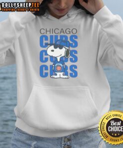 Good Carousell Chicago Cubs Snoopy hoodie featuring Snoopy in Cubs gear, perfect for fans and cozy wear.