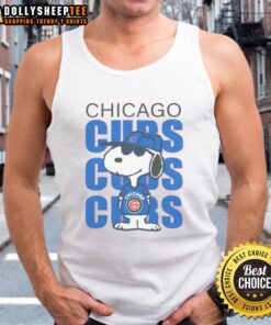 Good Carousell Chicago Cubs Snoopy tank top featuring a playful Snoopy design, perfect for Cubs fans and summer wear.