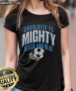Good Charlotte FC Mighty Black and Blue Ladies Tee featuring a stylish design perfect for fans and casual wear.