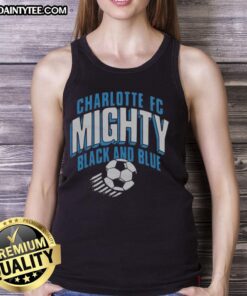 Good Charlotte FC Mighty Black and Blue tank top featuring bold logo and stylish design for sports fans.