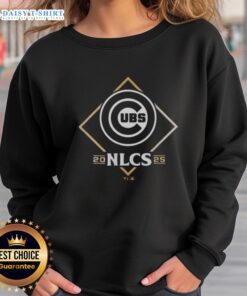 Alt Text: 2025 NLCS Chicago Cubs locker room sweatshirt celebrating National League Division Series champions.