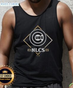 Chicago Cubs NLCS 2025 Champions locker room tank top celebrating National League Division Series victory.