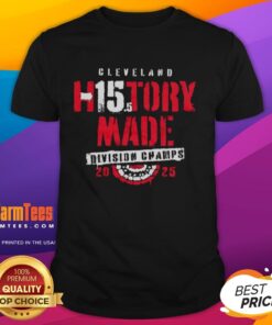 Alt Text: Good Cleveland Baseball H15Tory Made 2025 Division Champs T-Shirt featuring team colors and logo, perfect for fans.