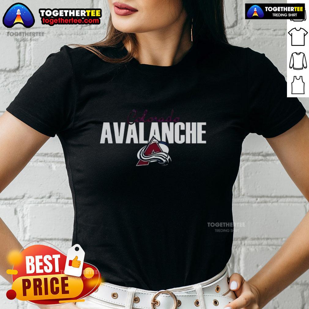 Good Colorado Avalanche Ice Hockey 1500Th Anniversary Logo Ladies Tee Good Colorado Avalanche Ice Hockey 1500th Anniversary logo on a ladies tee, featuring vibrant team colors and design.