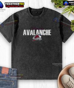 Alt Text: Good Colorado Avalanche Ice Hockey 1500th Anniversary Logo on a stylish washed t-shirt, perfect for fans.