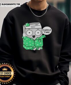 Cozy bookish cuddle time sweatshirt featuring a warm design, perfect for book lovers to enjoy reading in comfort.