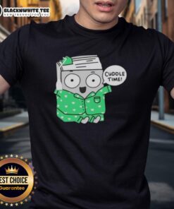 Cozy Bookish Cuddle Time T-Shirt featuring a whimsical design perfect for book lovers and comfortable lounging.