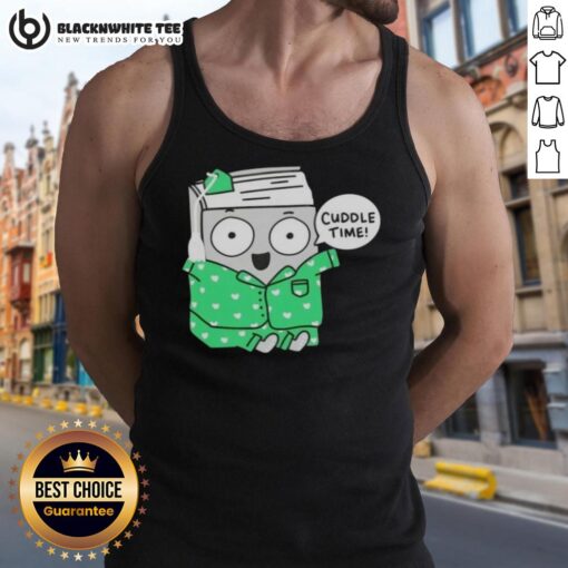 Cozy bookish cuddle time tank top featuring a warm design, perfect for literature lovers and comfy reading sessions.