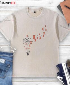 Good dandelion flower design on Illinois Fighting Illini football logo washed t-shirt, perfect for fans and casual wear.