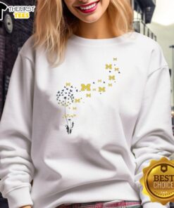 Alt Text: Cozy sweatshirt featuring the Michigan Wolverines football logo with a vibrant dandelion flower design.