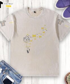 Good Dandelion Flower Michigan Wolverines football logo on a washed t-shirt, perfect for fans and casual wear.