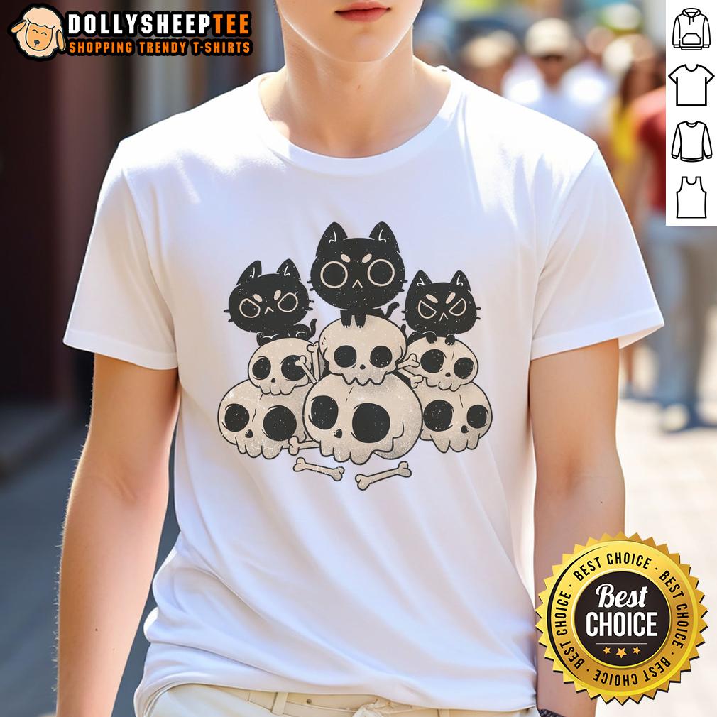 Good Death Gang Cat Skulls T Shirt Good Death Gang Cat Skulls T-Shirt featuring playful cat skull designs in a stylish graphic print.