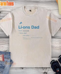 Good Detroit Lions Dad Definition washed t-shirt featuring a humorous quote for proud Lions fans and dads.