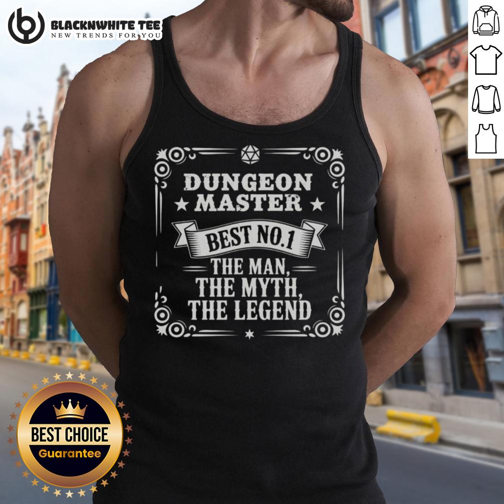 Good Dungeon Master The Man The Myth The Legend Tank Top Good Dungeon Master tank top featuring 'The Man, The Myth, The Legend' design for tabletop gaming enthusiasts.