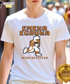 Good Emeka Egbuka Ohio State Buckeyes wide receiver pixel t-shirt design featuring vibrant team colors and graphics.