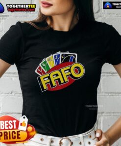 Good FAFO Wild Card Parody Ladies Tee featuring a playful graphic design on a stylish women's t-shirt.