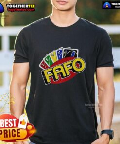 Good Fafo Wild Card Parody T-Shirt featuring a humorous graphic design for fans of parody apparel and casual wear.