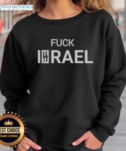 Good Fck Israel sweatshirt featuring bold text design, perfect for making a statement in casual wear.