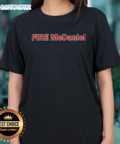 Good Fire Mike McDaniel ladies tee featuring a stylish design perfect for fans of the Miami Dolphins head coach.