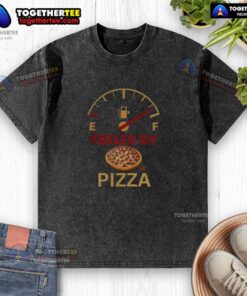 Good Fueled By Pizza washed t-shirt design featuring a fun pizza graphic, perfect for pizza lovers and casual wear.