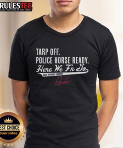 Good George Springer Toronto Blue Jays 2025 Division Champs T-Shirt featuring a police horse and tarp off design.