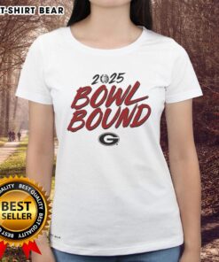 2025 Georgia Bulldogs Bowl Bound ladies tee, featuring team colors and logo, perfect for fans and game day attire.