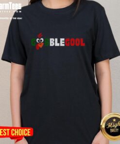 Good Gobblegool Turkey Gobble Gabagool Parody Ladies Tee featuring a humorous turkey design for Thanksgiving festivities.