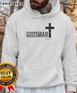 Good Godsmart James 1:5 Cross Hoodie featuring a stylish design and inspirational message for everyday wear.