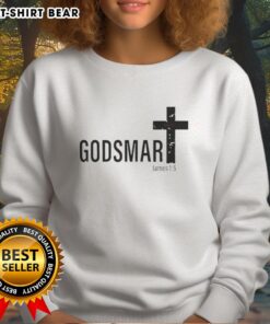 Good Godsmart James 1:5 Cross Sweatshirt featuring a stylish design with a faith-inspired message for believers.