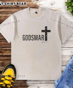 Good Godsmart James 1:5 Cross Washed T-Shirt featuring a stylish design and comfortable fit for casual wear.