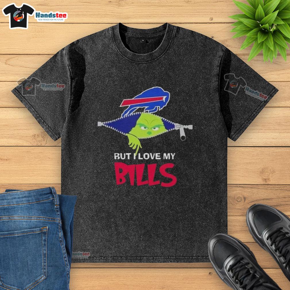 good-grinch-but-i-love-my-buffalo-bills-football-washed-t-shirt Good Grinch graphic on a washed t-shirt celebrating Buffalo Bills football, perfect for fans during the holiday season.