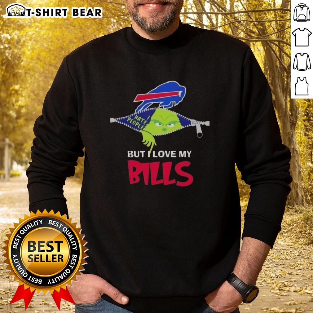Good Grinch Christmas But I Love My Buffalo Bills Sweatshirt Cozy 'Good Grinch Christmas' sweatshirt showcasing love for Buffalo Bills, perfect for holiday cheer and team spirit.