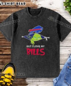 Good Grinch Christmas t-shirt featuring Buffalo Bills logo, perfect for holiday festivities and football fans.