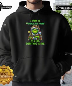 Cozy hoodie featuring 'Good Grinch' design, perfect for Christmas tree lovers, from Dollar Tree.