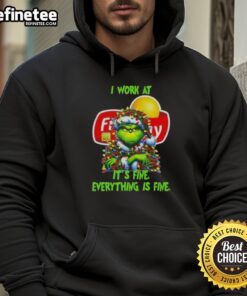 Good Grinch Christmas Tree X Frito Lay I Work At It's Fine Everything Is Fine T-Shirt - Image 2