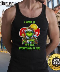 Good Grinch Christmas Tree X Frito Lay I Work At It's Fine Everything Is Fine T-Shirt - Image 4